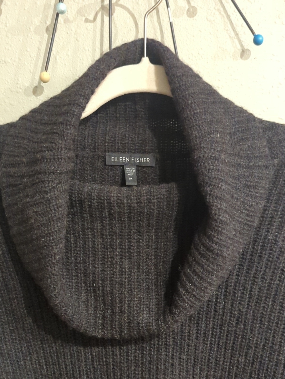 Eileen Fisher Yak Wool Pullover Cowl Neck Gray Sweater Medium Warm Luxury - Picture 3 of 9